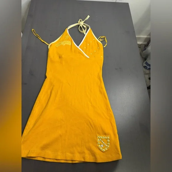 Y2k Pepe Jeans Yellow Halter Dress - Picture 5 of 14